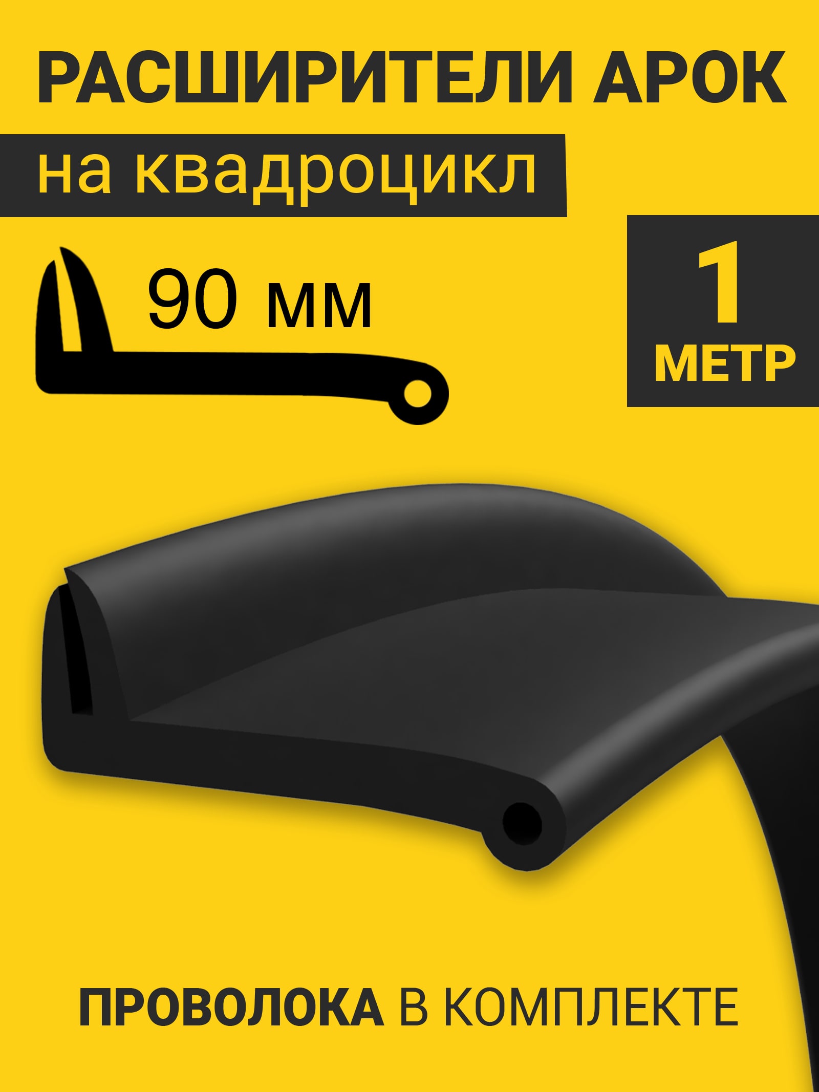 Расширители арок на квадроцикл универсальные (90 мм) (1 метр) + армирующая проволока — фото 1