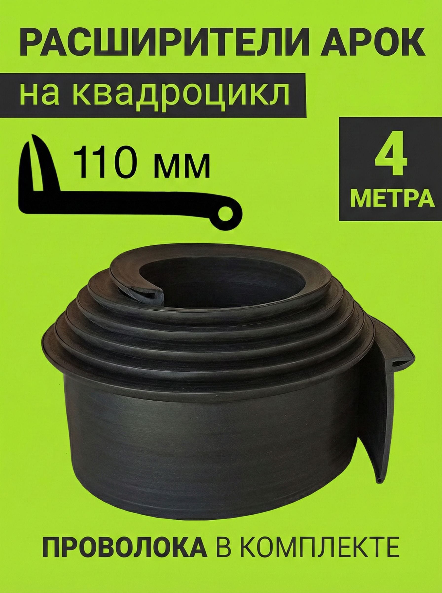 Расширители арок на квадроцикл универсальные (110 мм) (4 метра) с армирующей проволокой